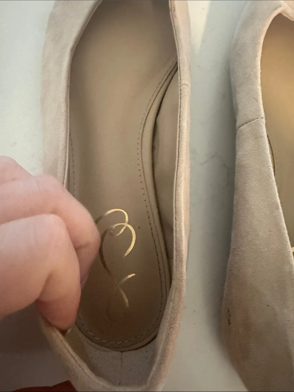 Sam Edelman Pointed-Toe Women’s Flats in Beige Suede